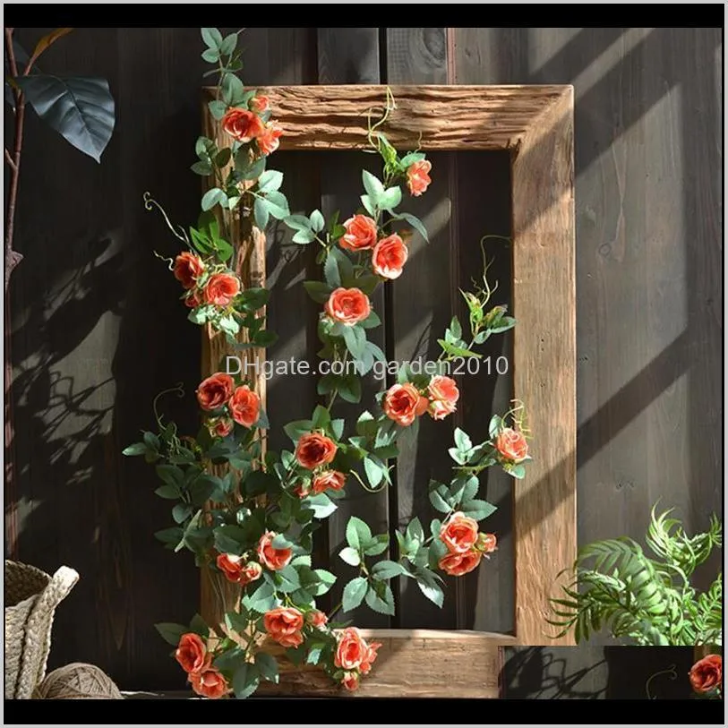 140cm artificial rose fake flowers vine garland plants foliage flower string wedding home partypendants trailing fake flower