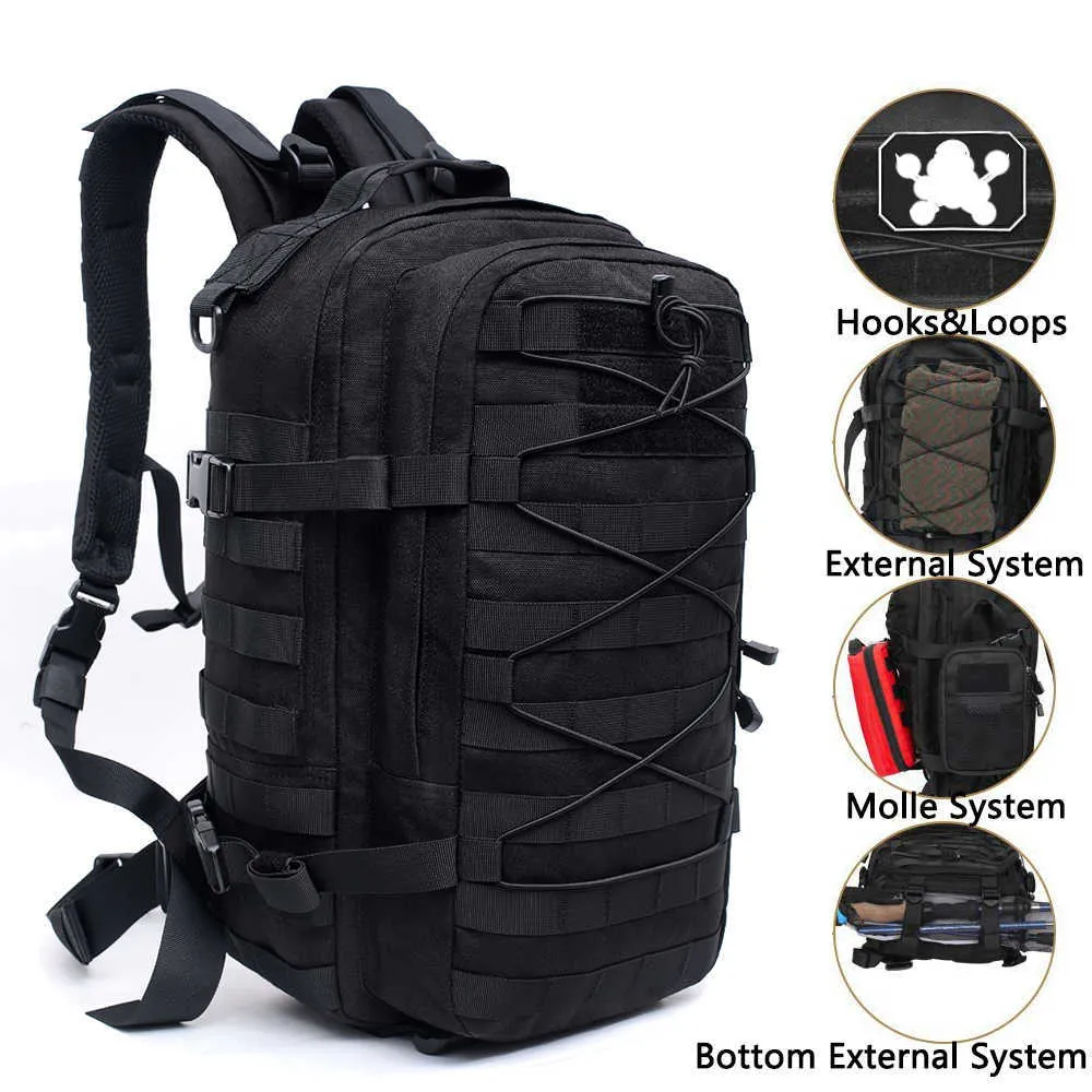 Outdoor Tactical Backpack Military Assault Pack Army Molle Bug Out Bag 1000D Nylon Daypack Rucksack Bag for Camping Hiking Y0721