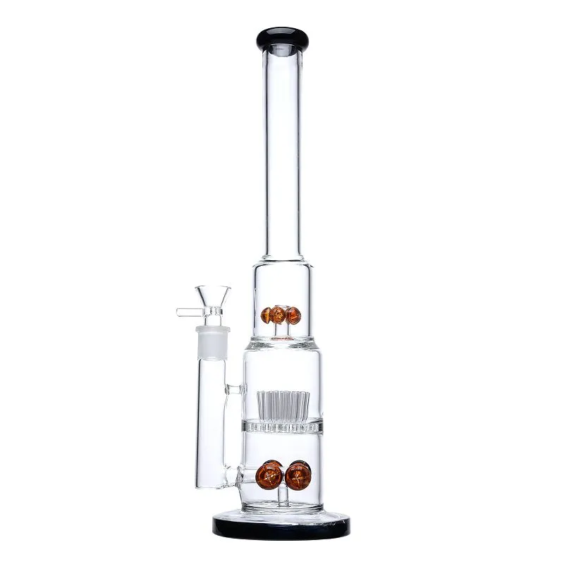 Sprinkler Perc Hookahs Glass bongs Mushroom Cross Percolator with Bowl 15 Inch 18mm Female joint Thick 5mm