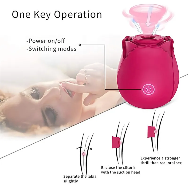 Rose Vibrator Massager Clitoral Sucking Vibrators Intense Suction Tongue Lick Clit Stimulator Nipple Sex Toys For Woman Oral yOUPI2573