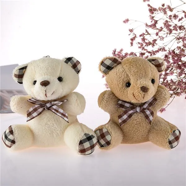 10cm Teddy Bear Peluche Giocattoli Portachiavi Ciondolo Animali di peluche Morbidi Piccoli Orsi Accessori per borse Portachiavi Regali per bambole