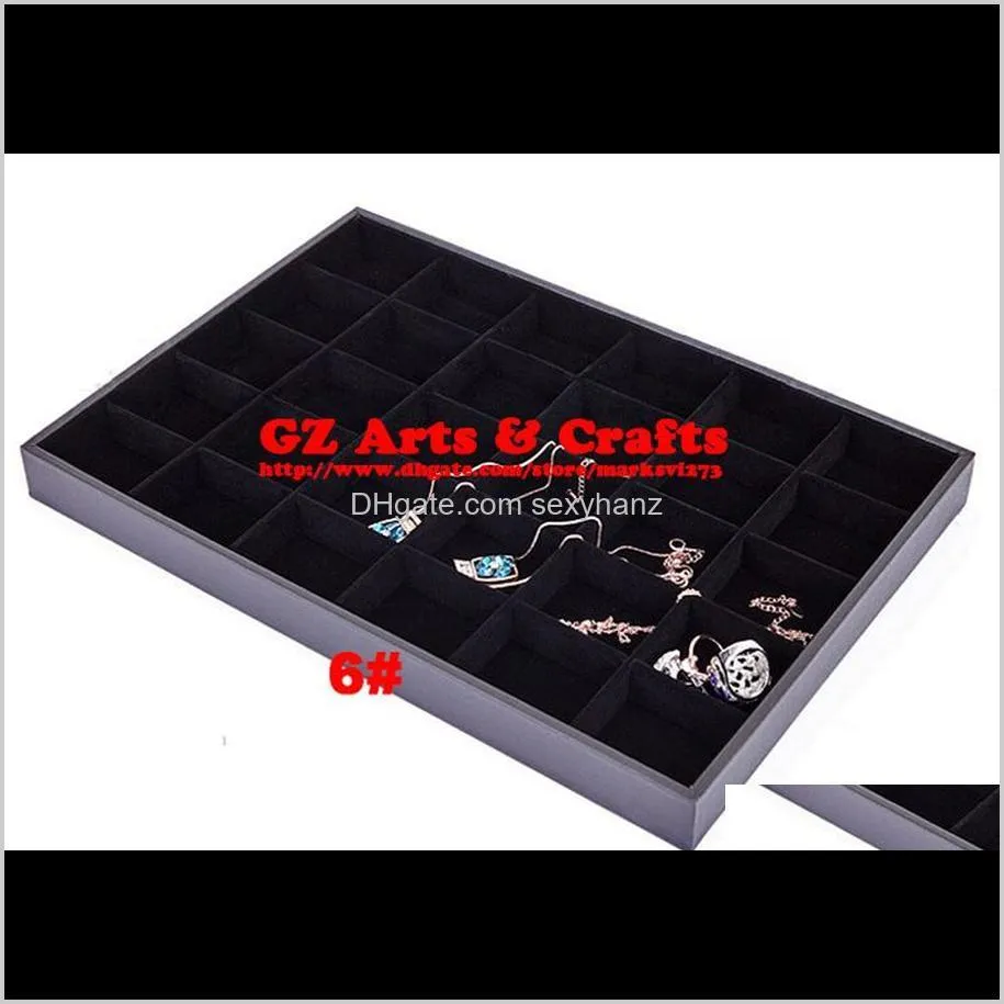 black velvet wood jewelry display tray jewelry box ring tray necklace bracelet holder 10 style for option