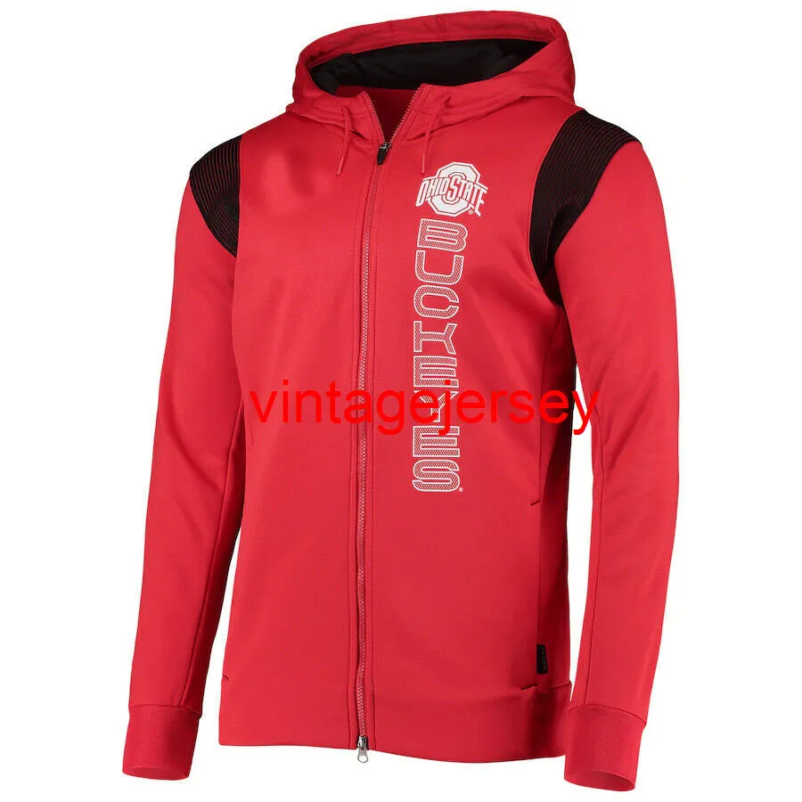 NCAA Ohio State Buckeyes 2021 사이드 라인 성능 Full-Zip Hoodie S-3XL