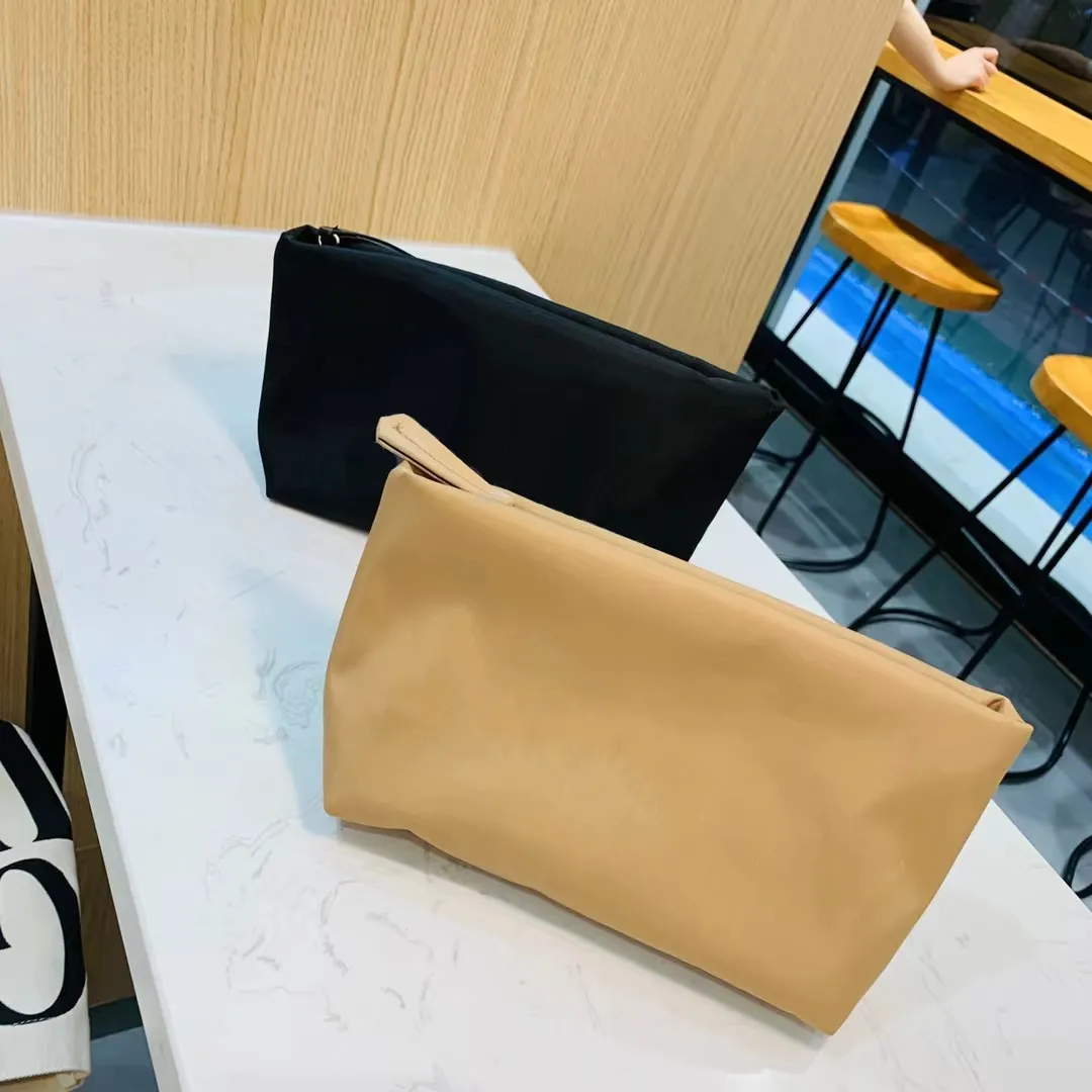 Latest Designer Cosmetic Bags for Women Fashion Traveling Toilet Clutch Bag Female Large Capacity Wash Toiletry Pouch in Khaki and Black Colors