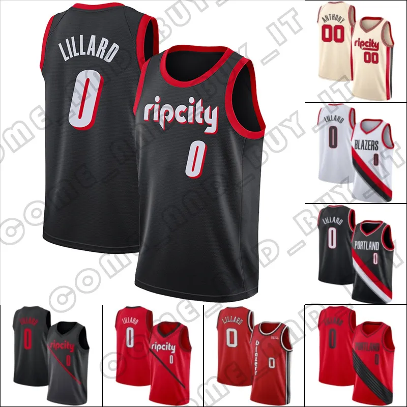 Maglia da basket Damian 0 Lillard John 12 Stockton Karl 32 Malone Carmelo 00 Anthony Zion 1 Williamson 2022 City Uniform