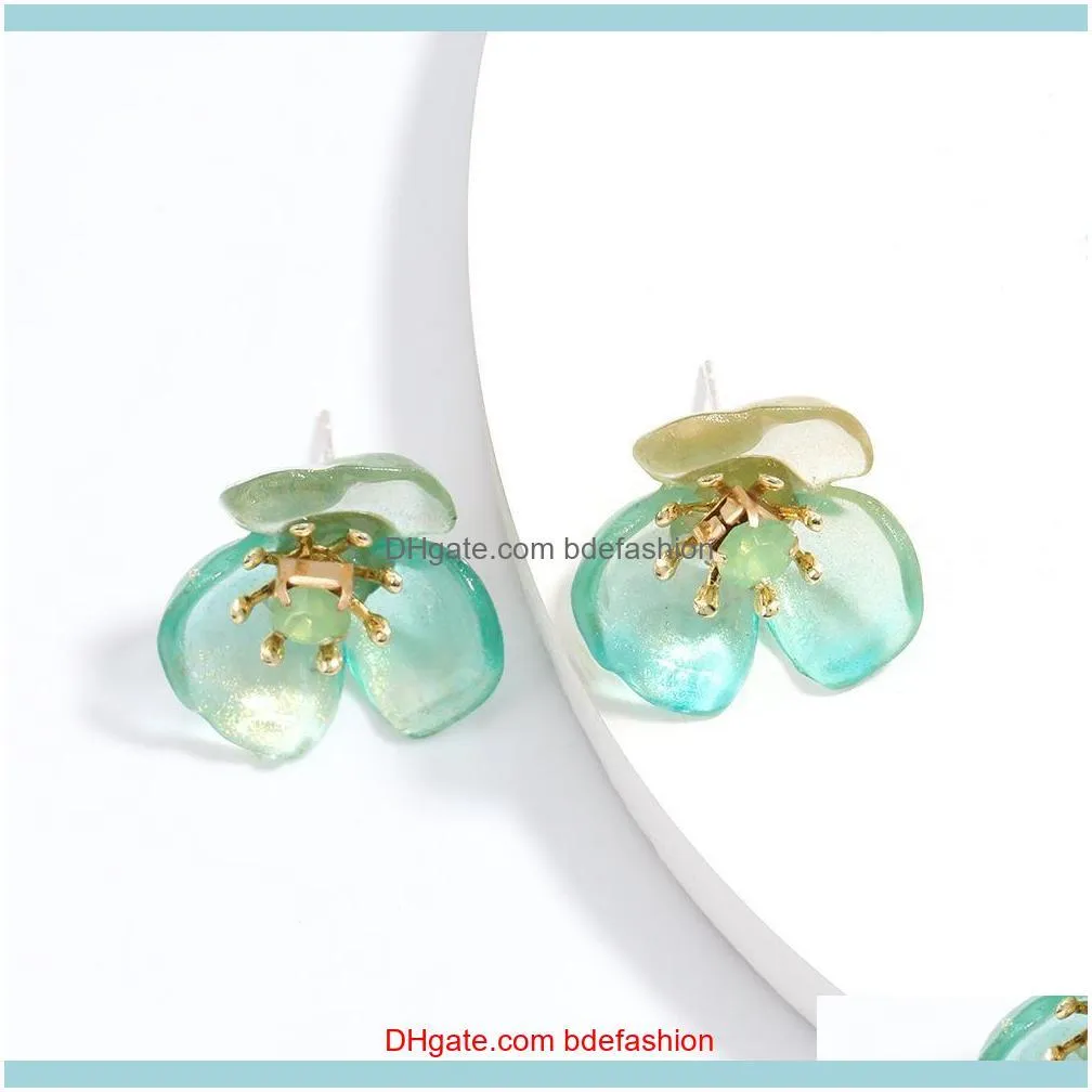 Women Flower Earring Resin Stud Earring Classical Style Women Party Birthday Christmas Gift