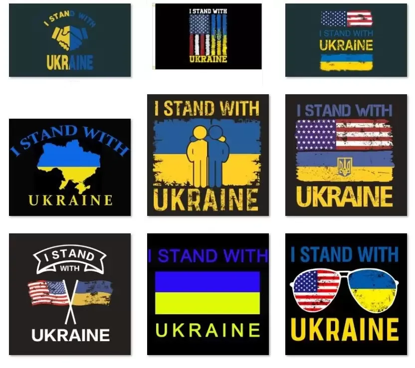 3x5 Ft Party Flag Поддержка Украинский баннер Я стою с Украина Флаг для наружного внутреннего декора полиэстер DHL доставка