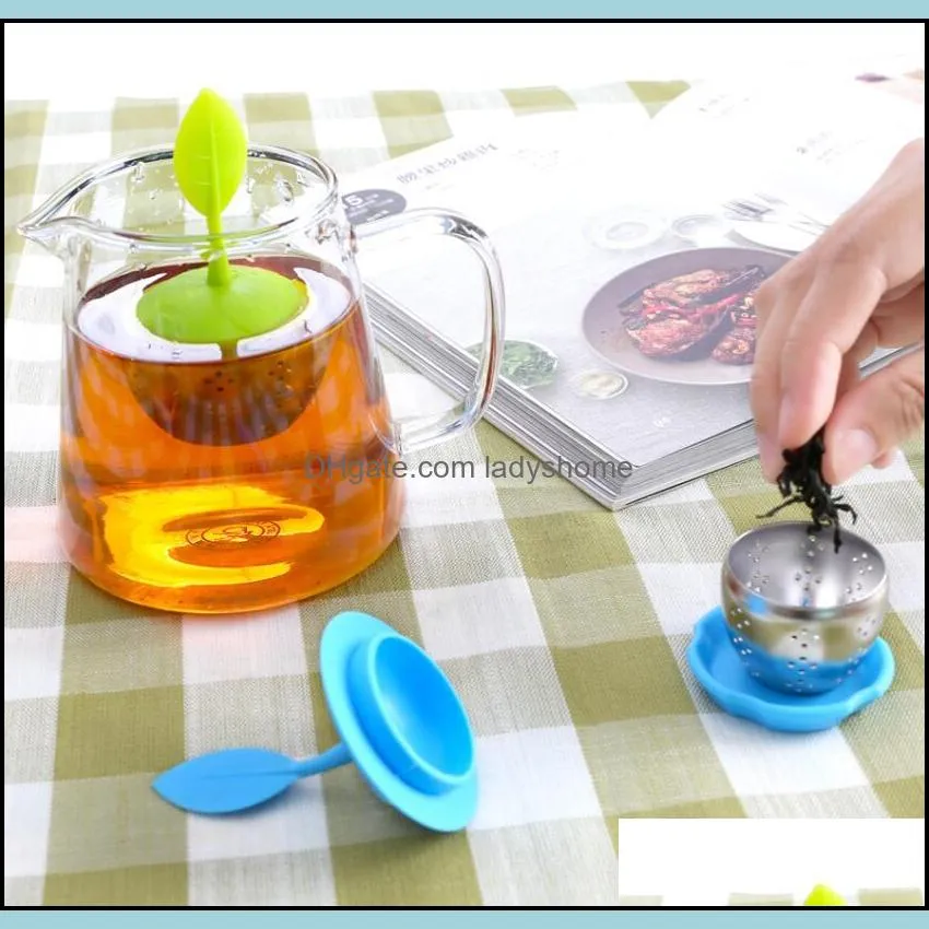 Tools Stainless Steel Tea Infuser Strainer Filter With Silicone Handle Safe Loose Leaf Teas Bags Diffuser Teaware Accessory HWA6211