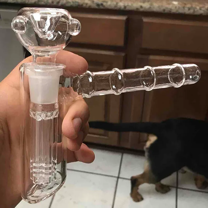 Rauchen Wasserpfeifen Klarglas Bongs Wasserpfeifen Hammer 6 Arm Perc Recglass Perkolator Bubbler Bohrinseln Rohrrecycler