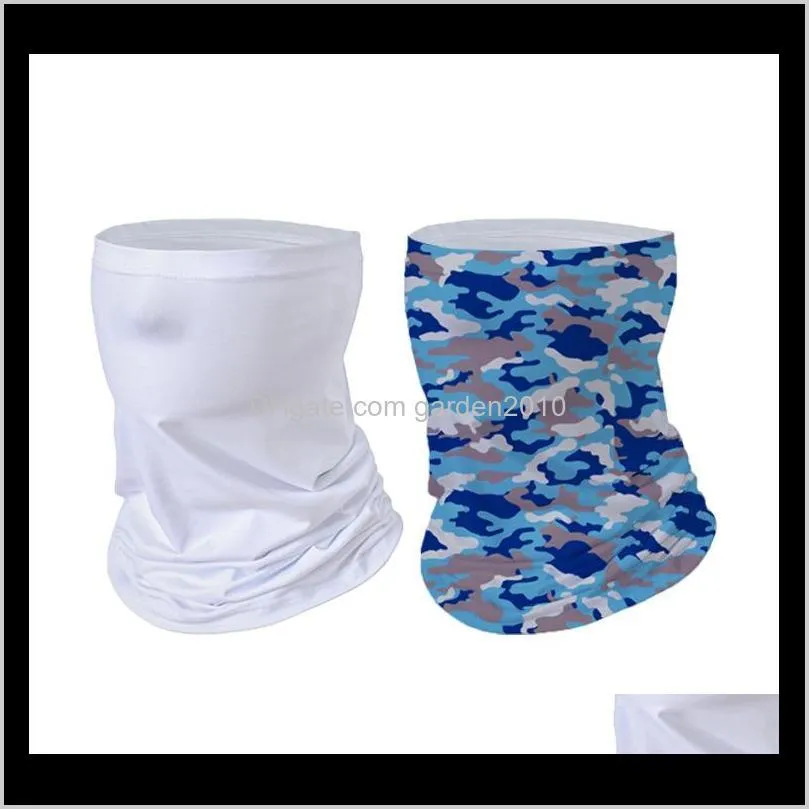 White Sublimation Bandanas Polyester Heat Transfer Printing Headscarf Sports Riding Mask Tube Neck Face Headscarves Magic Bib X2Ex0 Fpaqf