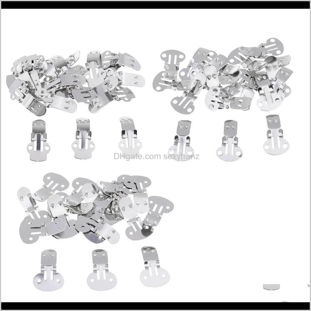 wholesale 60 pieces assorted size stainless steel blank shoe clips bulk supplies for diy crafts