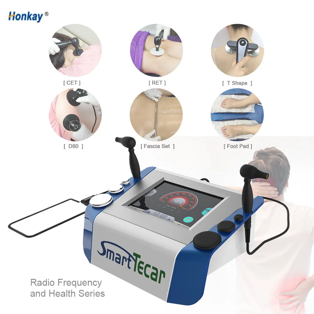 Portable 448 Khz Smart Tecar Physiothérapie Machine RET + CET Transfert d'énergie Forme du corps Élimination des graisses Lifting du visage Soulagement de la douleur monopolaire RF Diatherapy Beauty Machine