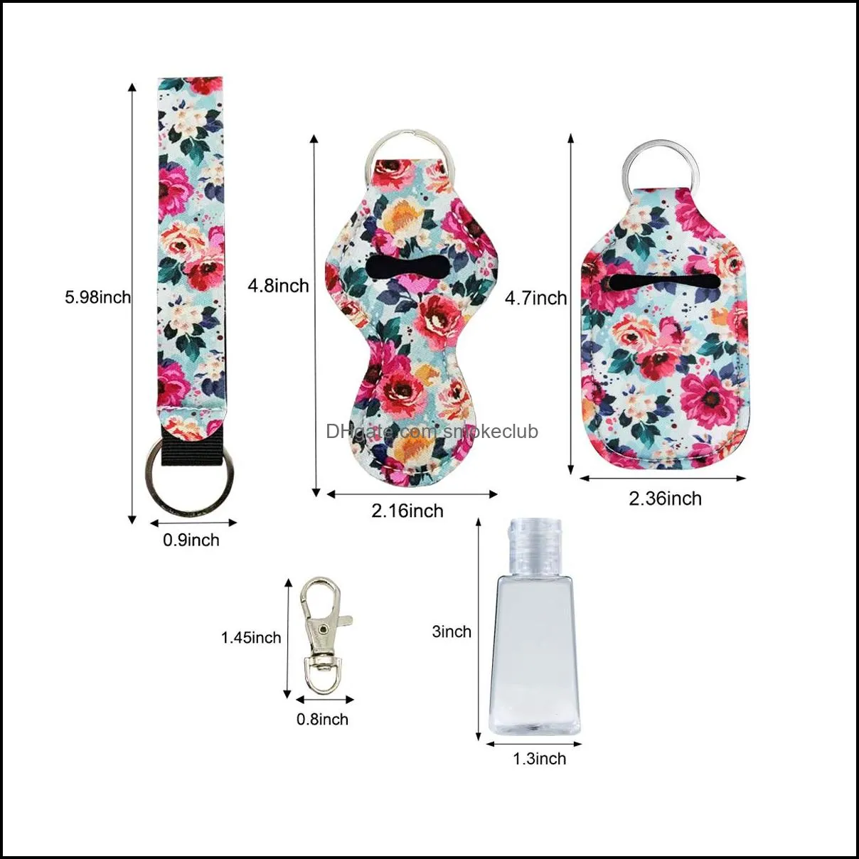 Hand Sanitizer and Chapstick Holder Keychains for Party Favor, Including 30ml Bottle, Wristlet Lanyard, Clip 83 Colors