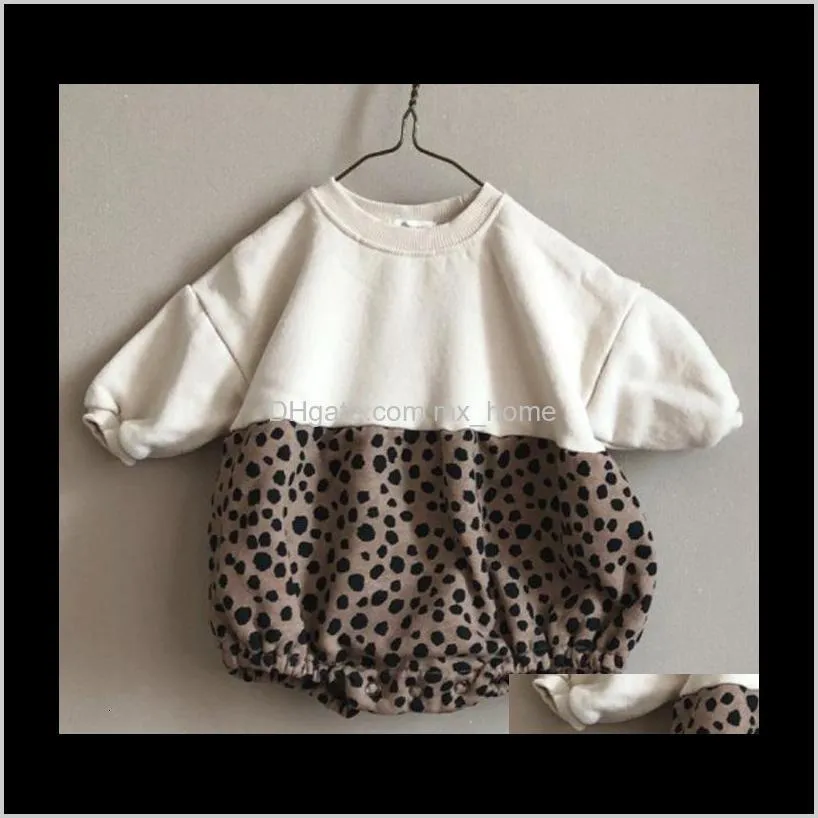 2021 winter bodysuits soft thicken newborn new girls clothing boys leopard jumpsuits baby girl clothes bebe body suit pfzf