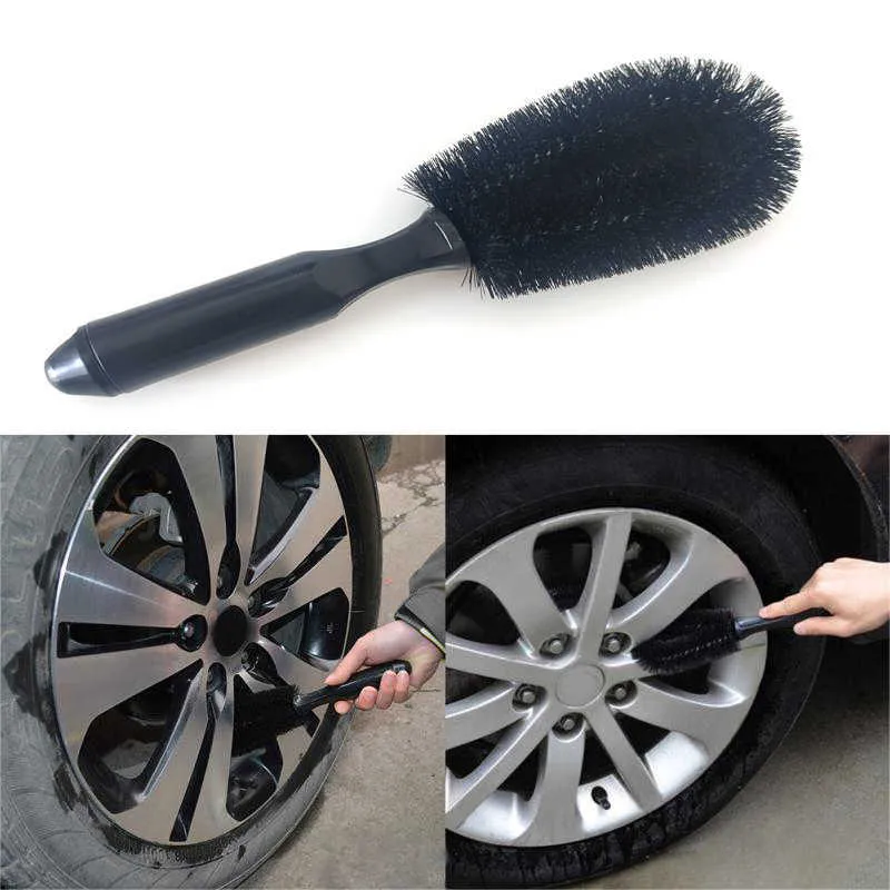 Brosse de roue de voiture outil de lavage de jante de pneu brosses de nettoyage de pneu de véhicule noir entretien automatique soins accessoires de voiture accessoires de voiture