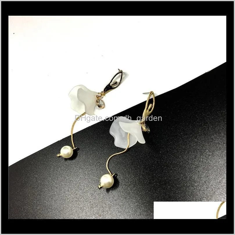 2019 new long drop crystal dancing ballet girl earrings fashion charm pendant pearl earring women party jewelry accessories