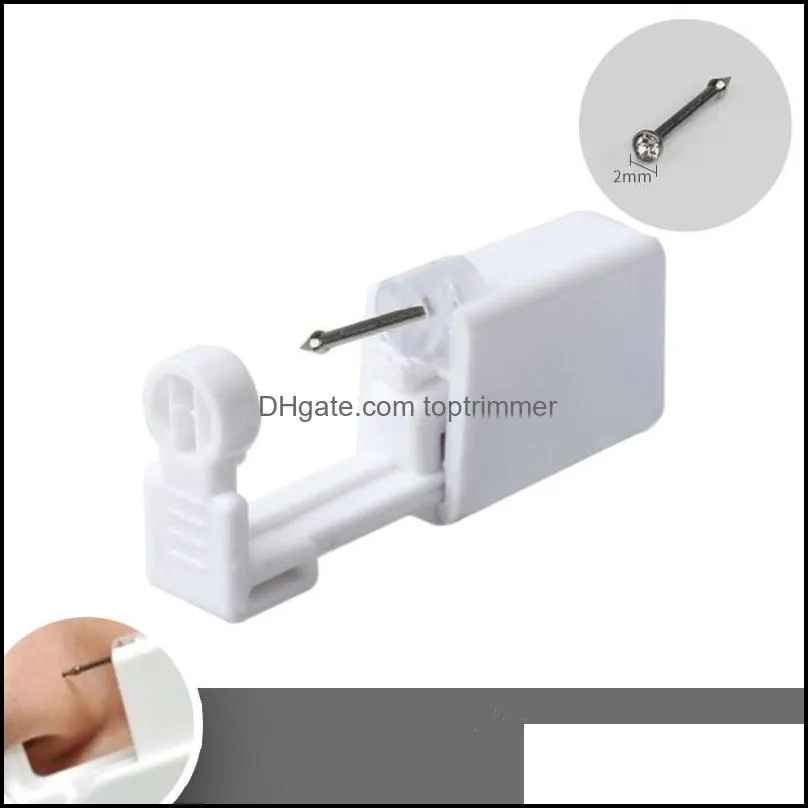 Disposable Safe Sterile Pierce Unit For Gem Nose Studs Piercing Gun Piercer Tool Machine Kit Earring Stud Body Jewelry