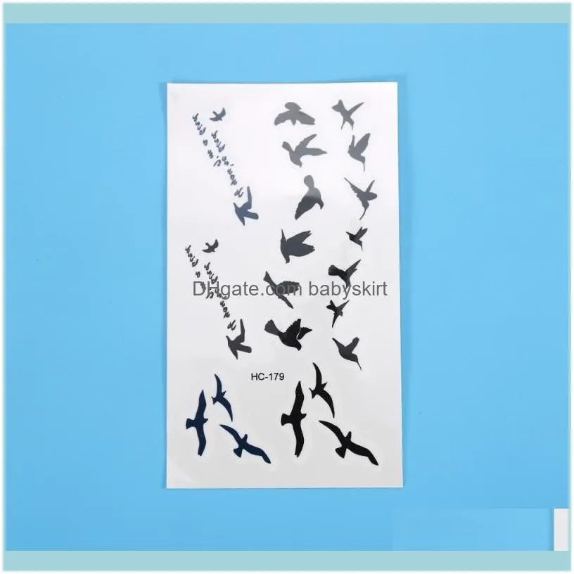 10cm Wrist Tattoo Disposable Design Black Birds Women Beauty Cool Girl Body Sticker For Art1