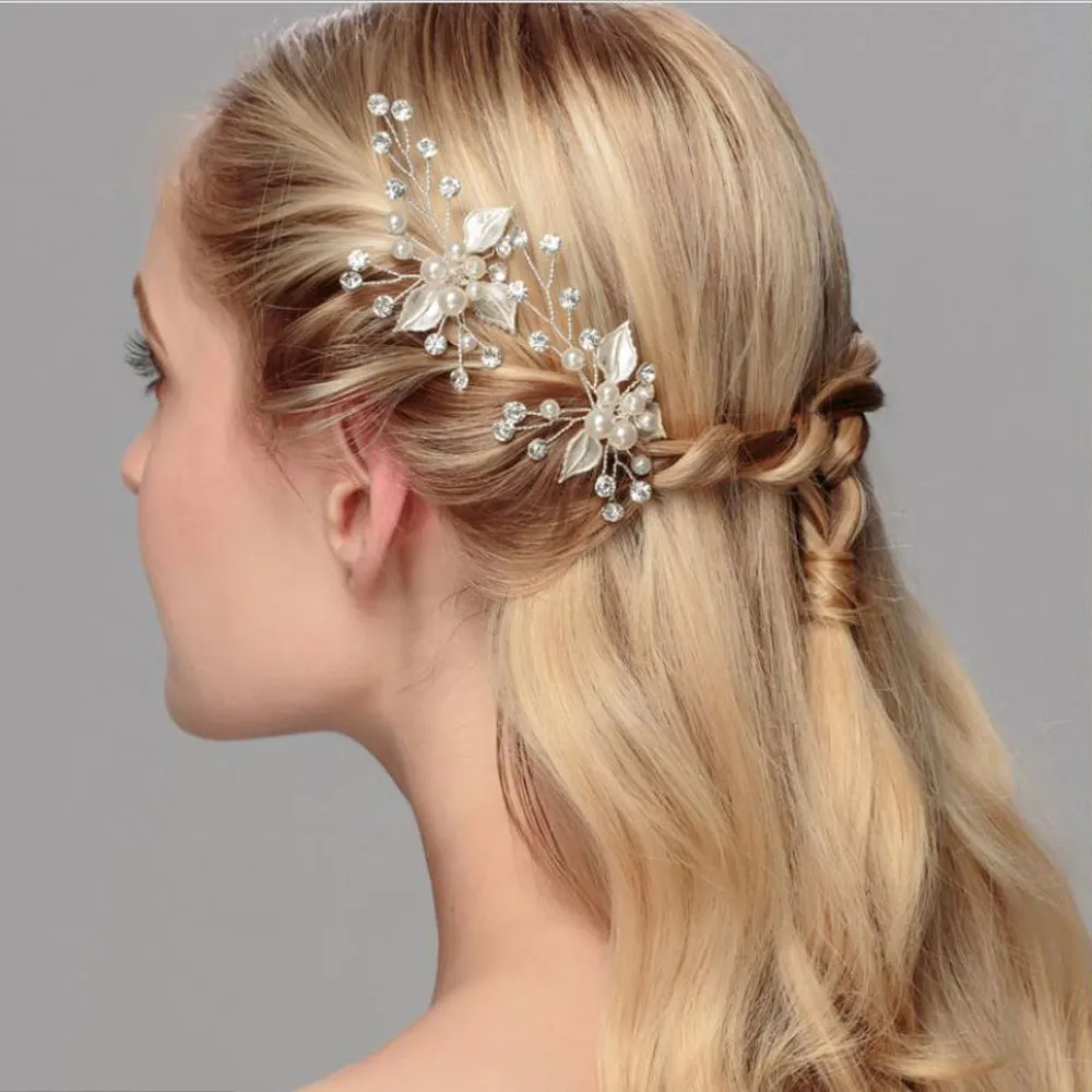 Headpieces Ankomst bröllop hårstift brudkristaller pärlor huvudstycke
