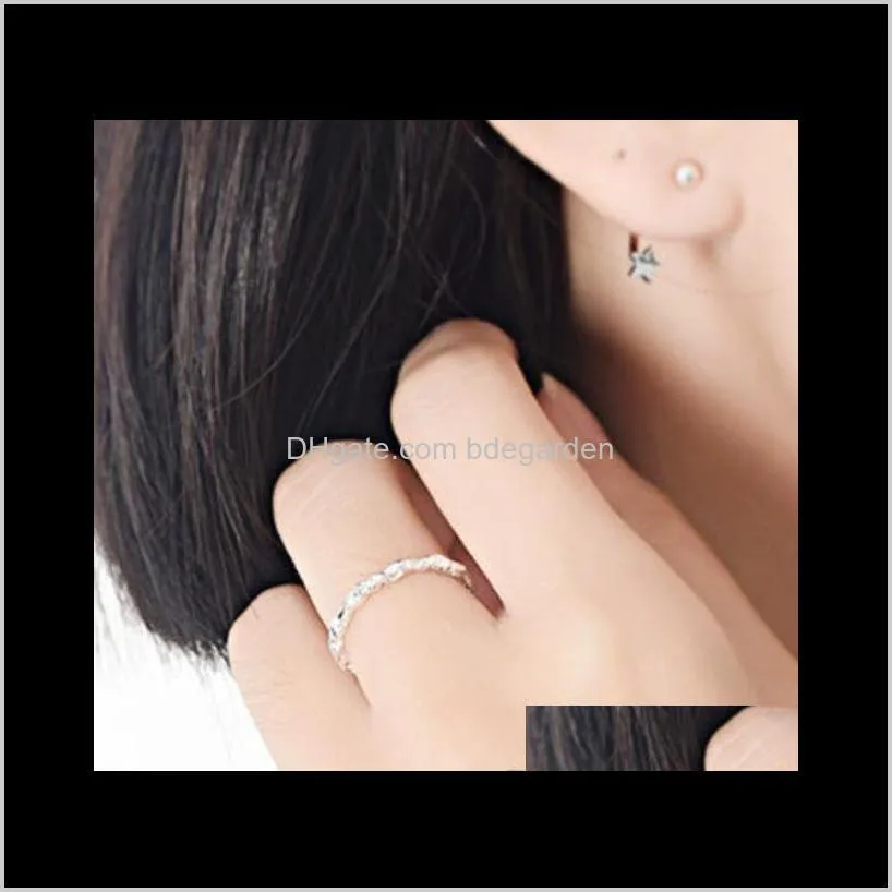 jewlery S925 sterling silver rings wrinkle geometry thin open rings for women hot fashion free of shipping