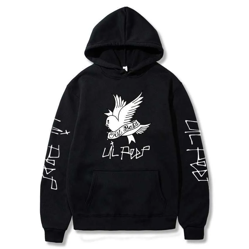 2021 Lil Peep Hoodies Men Sweatshirts Hooded Pullover Sweatshirts Man/Women Cry Men hoodie Streetwear H0831