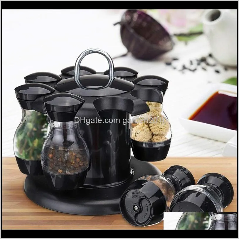 360°rotating spice jar stainless steel jar container rack for coffee sugar condiment spice restaurant kitchen supplies