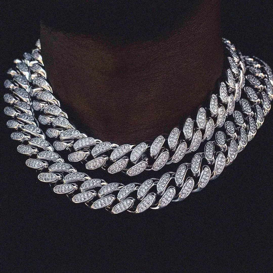 2021 män hip hop 18mm bred kubansk kedja halsband med cz asfalterad tung halsband för pojkar cool party halsband för födelsedagspresent x0509