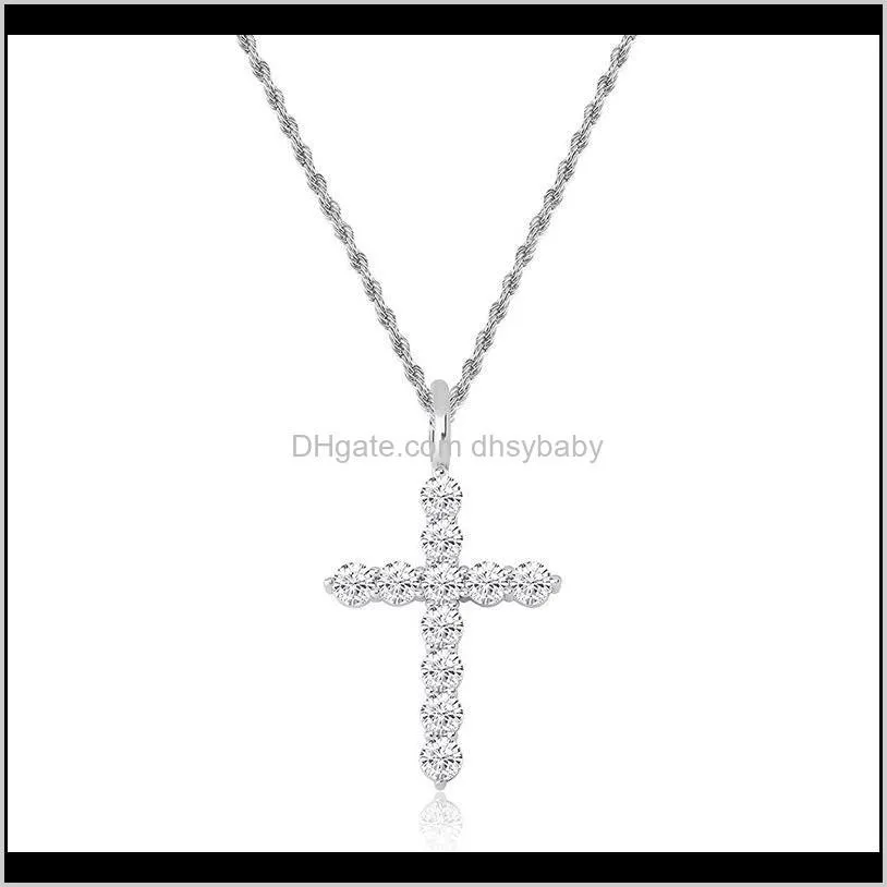 designer jewelry hip hop cross pendant women mens necklace luxury charms diamond iced out pendants rose gold silver rapper hiphop bling