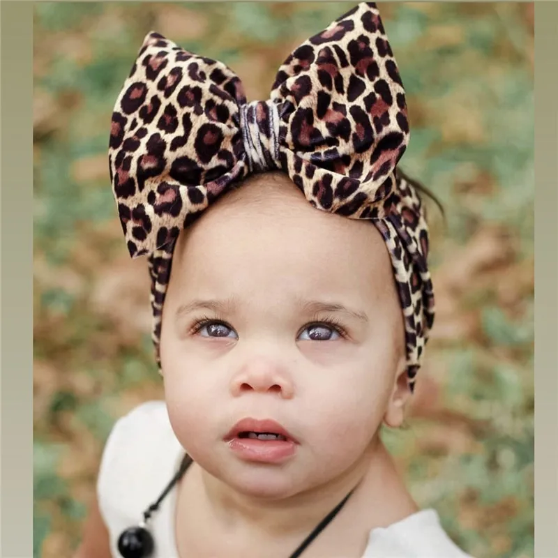 Ny Tie Dye Prints Velvet Messy Bows Headband, Barnflickor Cheetah Print Headbands Baby Head Wraps Hårtillbehör