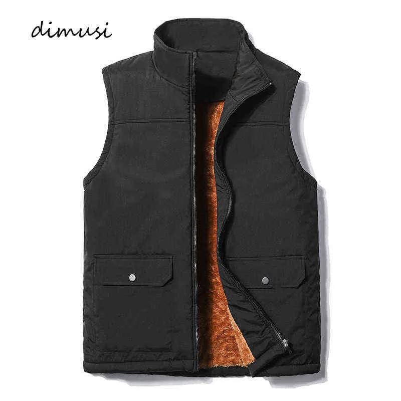 Dimusi зимние мужские жилеты мода мужские густые теплые жилеты вскользь туре wardwear Thermal Vest Coats человек без рукавов куртки одежда Y1122