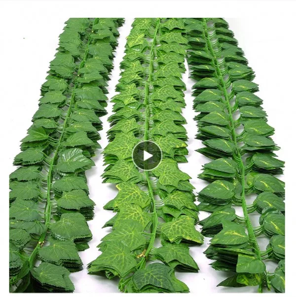 200 cm soie verte artificielle Suspendre feuille de lierre plantes vignes feuilles bricolage Pour La Maison Salle De Bains Décoration Garden Party Décor