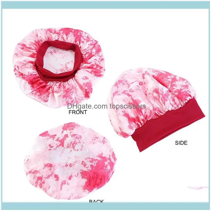 Women Sleep Night Cap Wide Band Floral Print Satin Bonnet Beauty Hair Care Chemo Beanie Lady Accessories Wholesale1