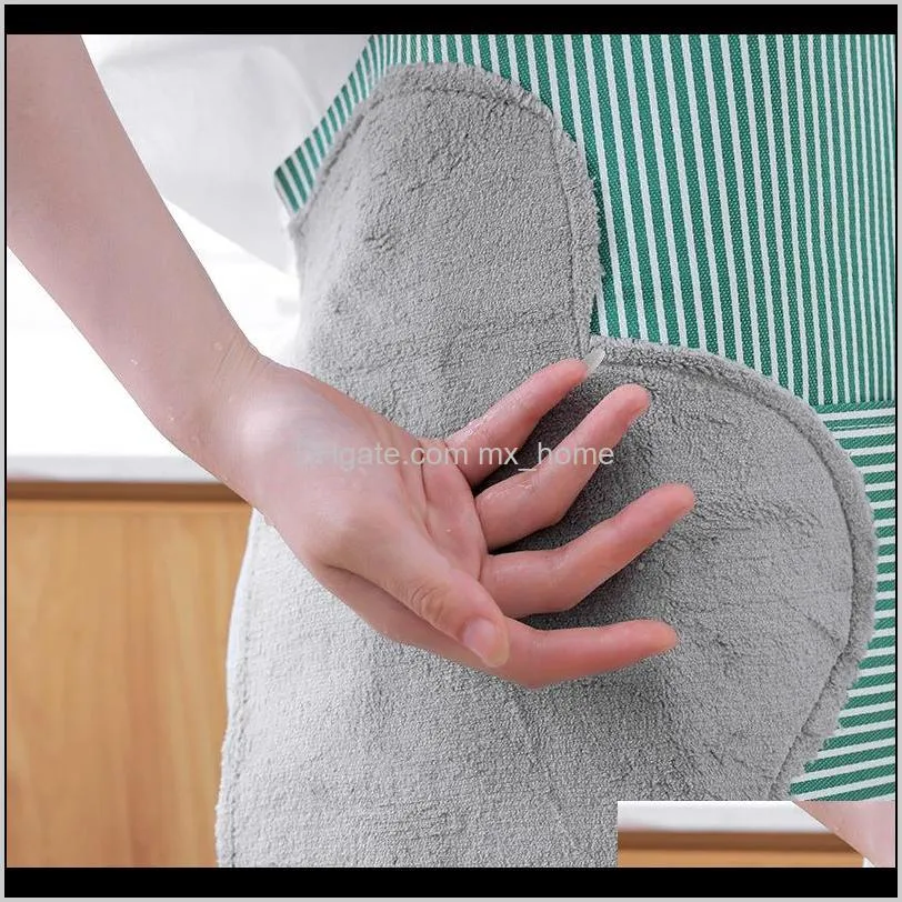 dust cover household hand-wiping waterproof apron women`s fashion cute waistband kitchen adults cooking oil-proof overalls men