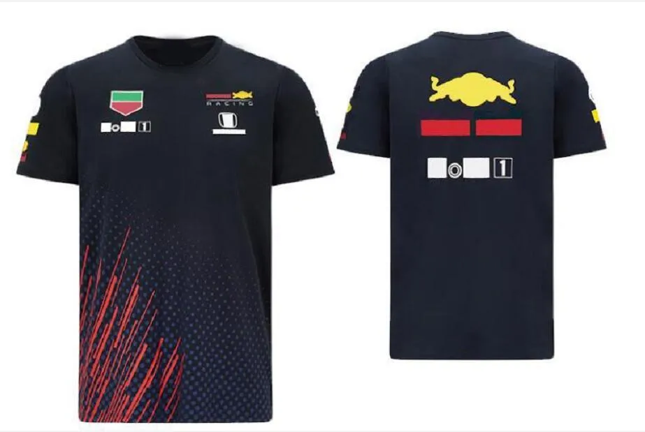 2021 Formula One F1 Racing Terno Summer Short Sleeve Round Neck T-shirt Car Workwear Personalizado Poliéster Top de secagem rápida Grande Si277d K94f