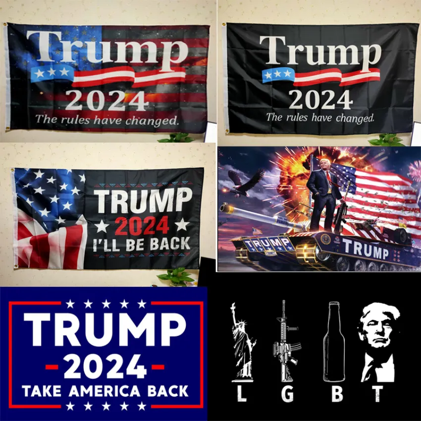 Bandera de Donald Trump 2024 Mantenga a Estados Unidos grande nuevamente Presidente LGBT EE. UU. Las reglas han cambiado Take America Back 3x5 Ft 90x150 CM