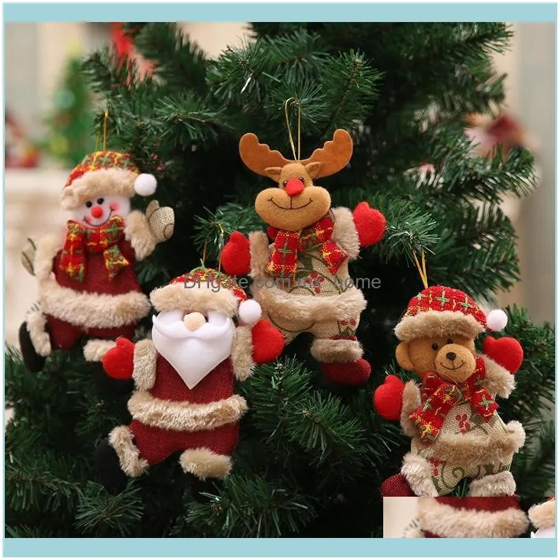 Christmas Decorations 8Pcs Merry Ornaments Gift Santa Claus Snowman Tree Toy Doll Hang For Home