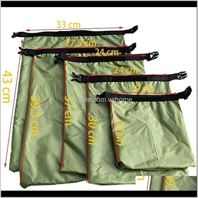 40# 5pcs waterproof dry bag pack swimming rafting kayaking bags trekking floating sailing canoing boating water resistance storage