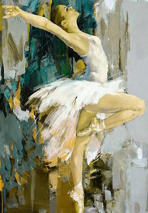 100% Hand Painted Figure Oil Painting The Ballet Dancing Girl Modern  Impression Canvas Painting Home Decor Wall Art A 942 From 32,16 €