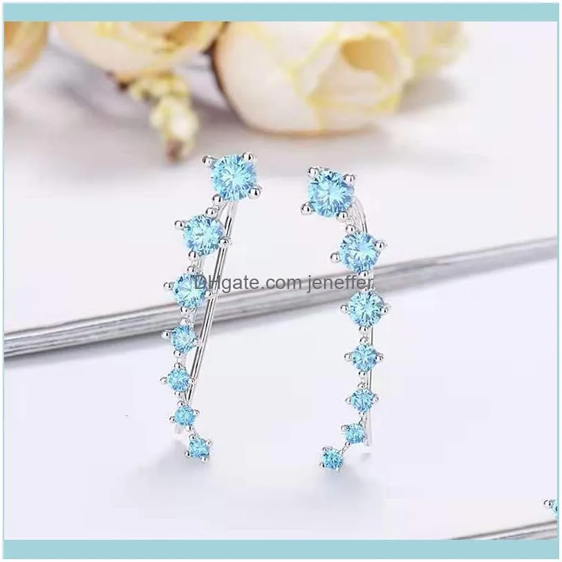Factory0Q7QStraight fashion from the stars of you, same 7 Diamond Long Seven Star Earrings Ear Hook female