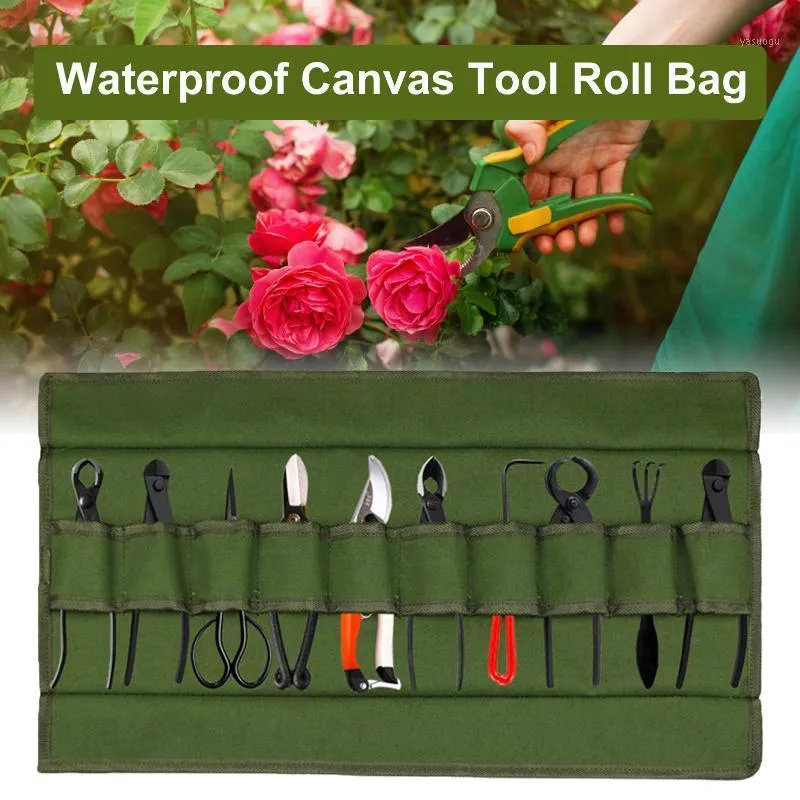 Storage Bags Garden Tool Bag Water Repellent Canvas Bucket For Gardening Pouch Foldable Hardware Tools Kit