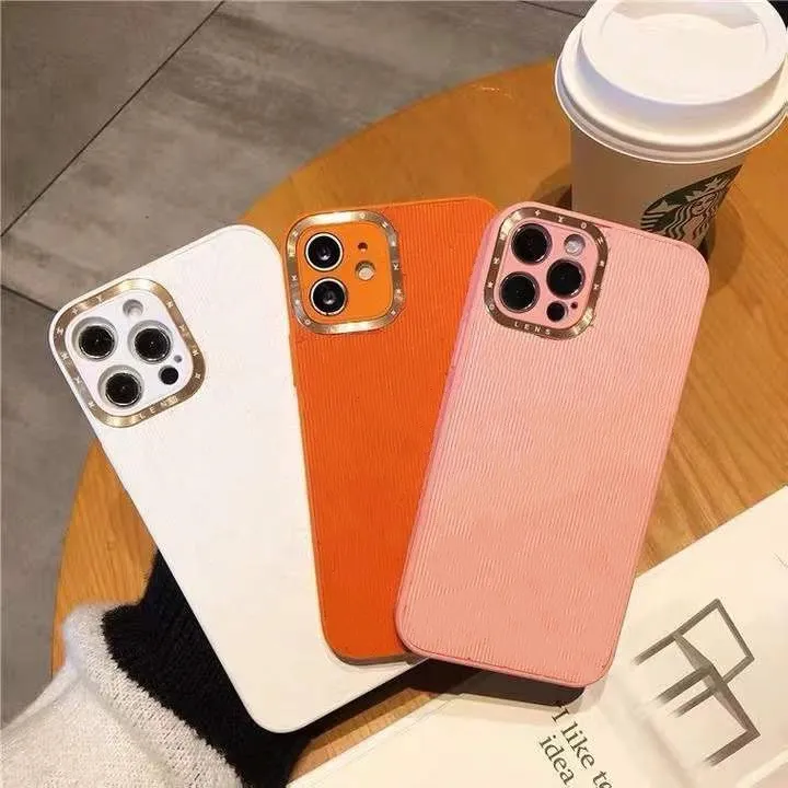 Fashion Phone Cases for iPhone 14 13 12 11 pro max 11Pro 12Pro 13pro 13promax X XR XS XSMAX case PU leather shell designer With metal frame for Camera len 7 colour