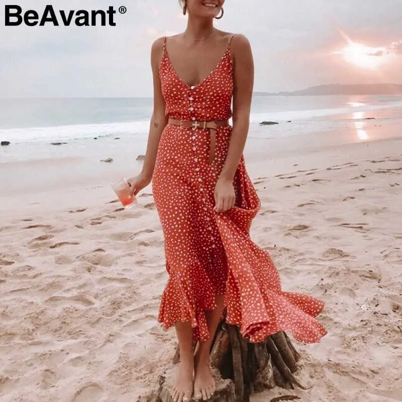 Abito Estivo Lungo Donna Con Spalline E Spacco - Stile Boho A Pois, Senza Maniche, Elegante E Casual Per Spiaggia E Festa