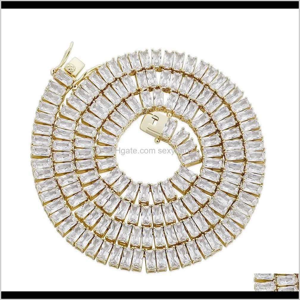 8mm brass setting zircon cuban link chain necklace hip hop bling jewelry cz chain iced out for men and women