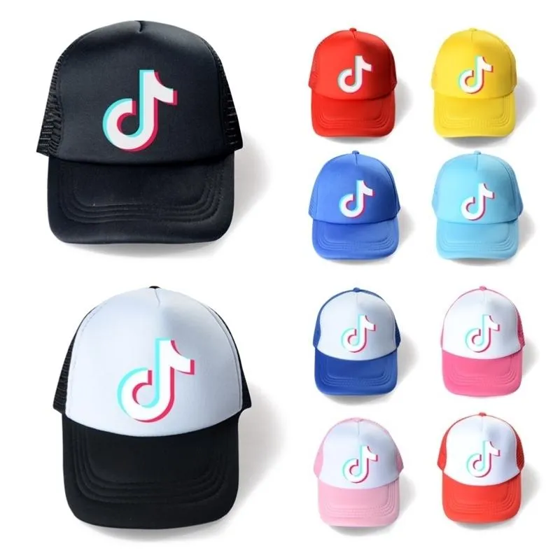 10 Farben Sommer Mesh-Kugelhut Tiktok Logo Baseballkappe Designer Unisex-Snapebacks Net Patchwork Ponytail-Hüte Sports Strandvisier