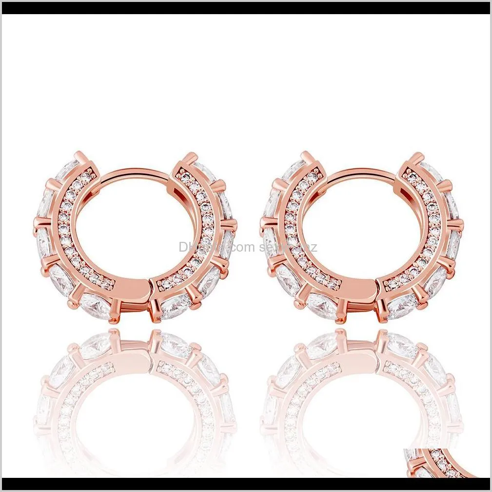 bling bling 18k gold plated fashion huggies earring for women earring jewelry copper diamond ear stueds