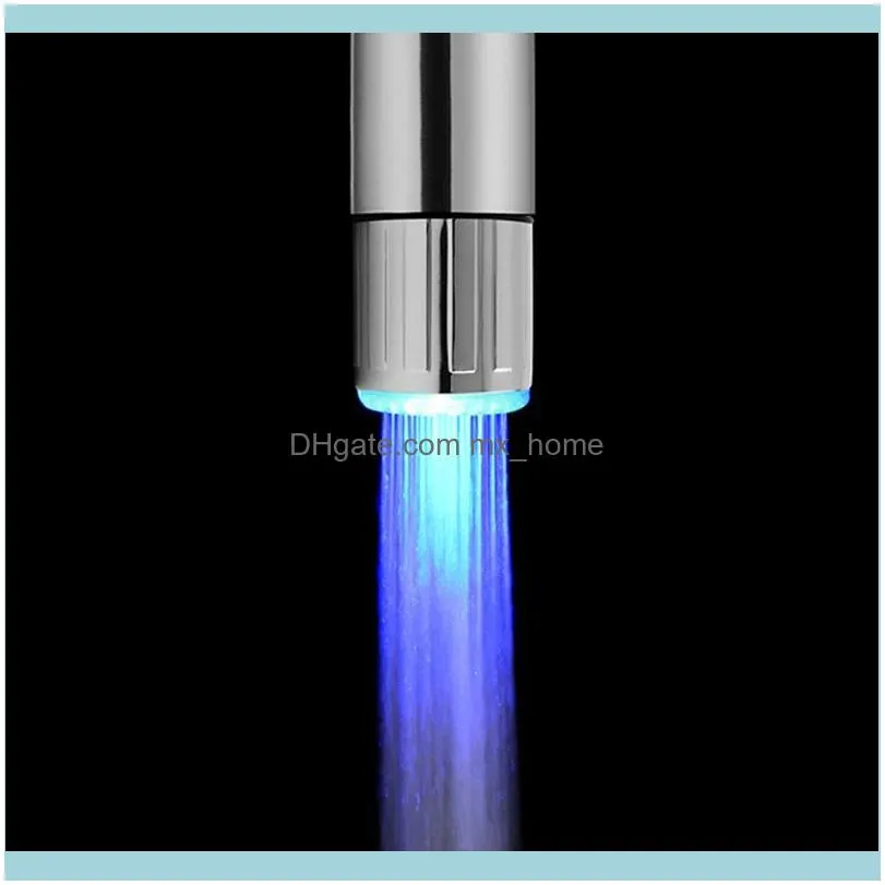 Kitchen Faucets 1pc Luminous LED Water Faucet Shower Tap Temperature Sensor Intelligent Light-up Nozzle Head Light 2021