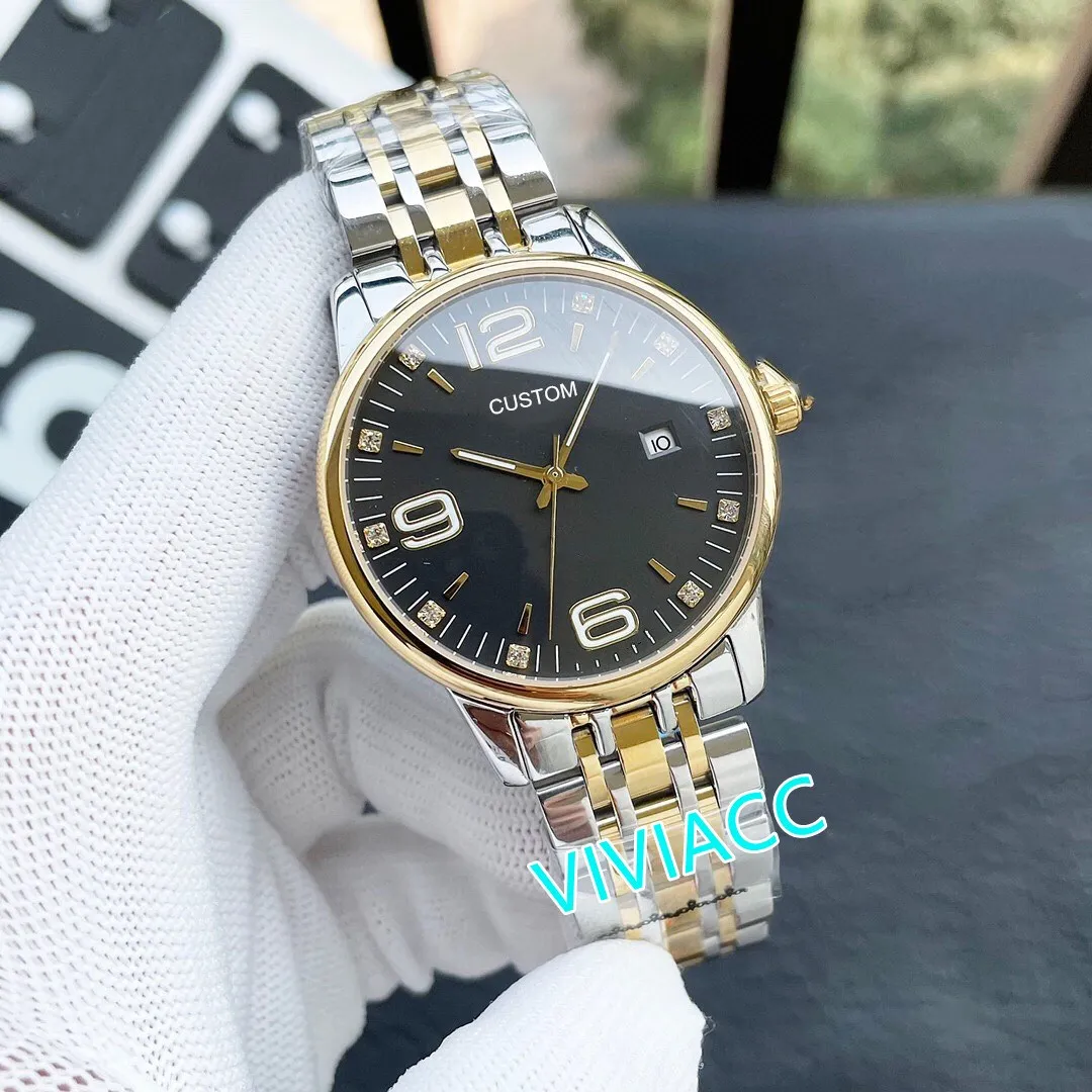 Top qualité acier inoxydable cz diamant montres nouveaux hommes automatique mécanique numéro Date montre-bracelet mâle sport horloge 41mm