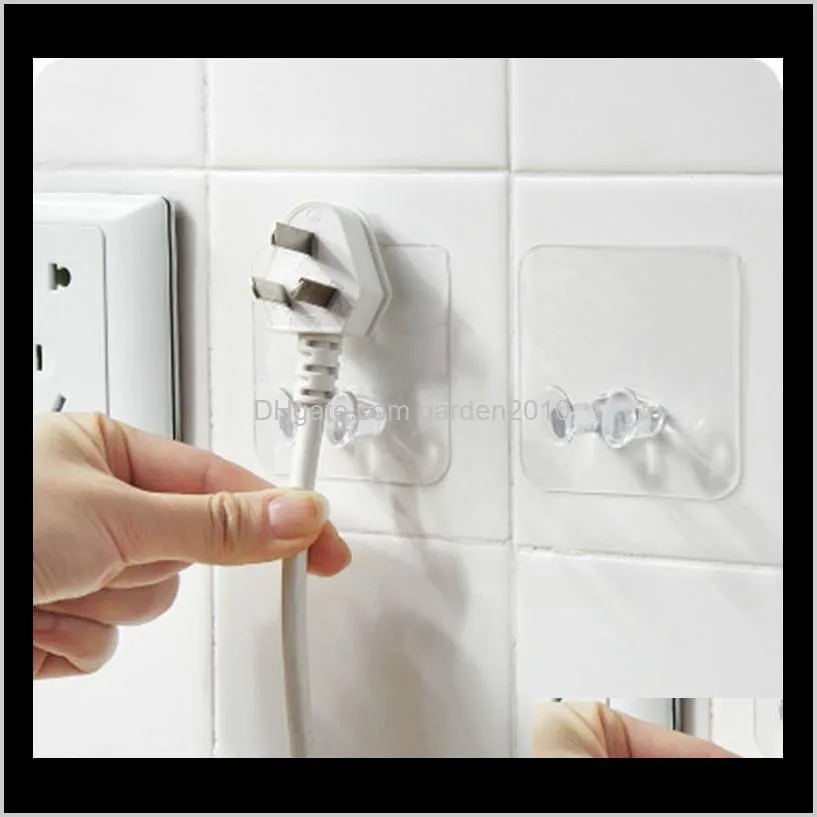 Hooks Rails Storage Punch Power Plug Holder Держатель кухня Стулкового крючка Настенные клейкие вешалки Оптовая цена WBSF2 X8VQW