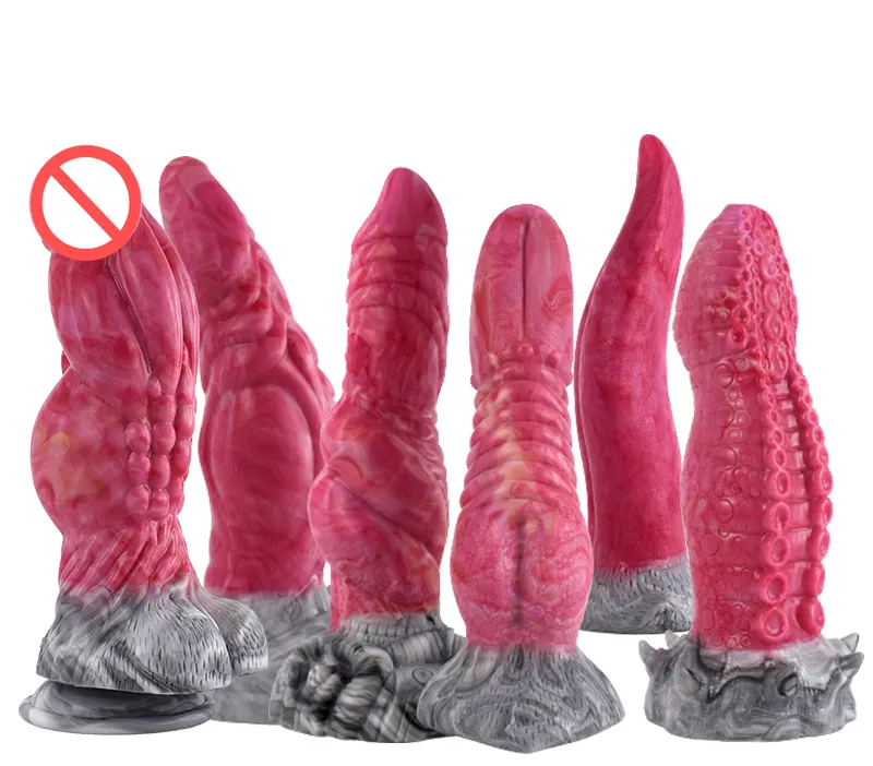 Viande couleur gode Silicone doux pieuvre jouets anaux jouet sexuel pour femmes hommes avec ventouse Anal godemichet Anal
