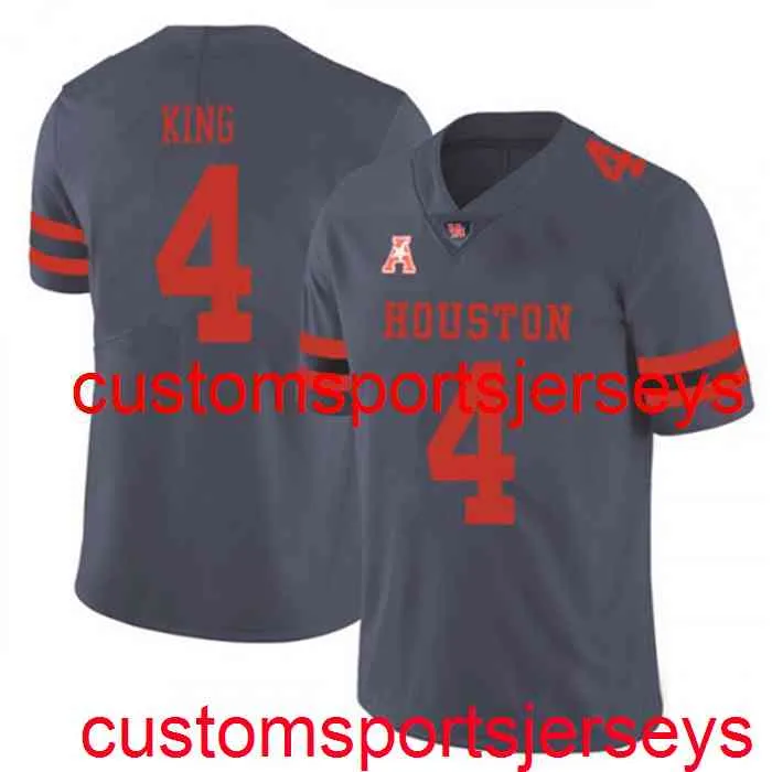 Stitched Men's Women Youth Houston Cougars #4 D'Eriq King Jersey Grey NCAA 20/21 Custom any name number XS-5XL 6XL